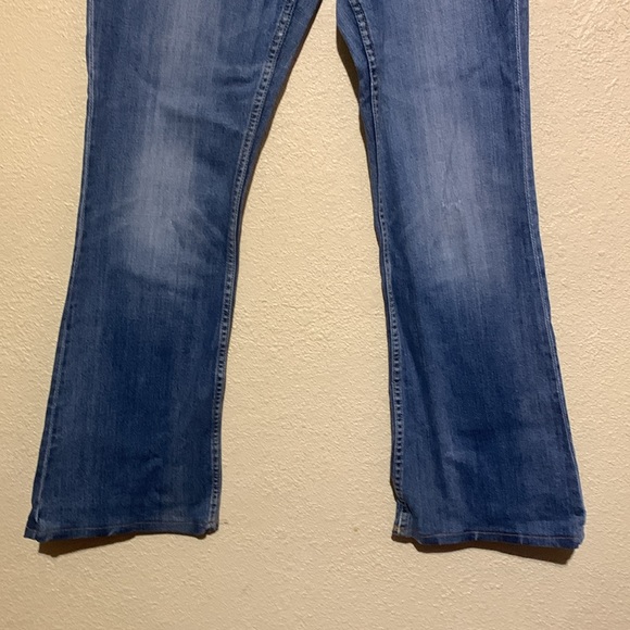 Maurices Jeans 11/12 Long Junior Blue Molli Flare/Bootcut Distressed Stretch - Picture 2 of 16